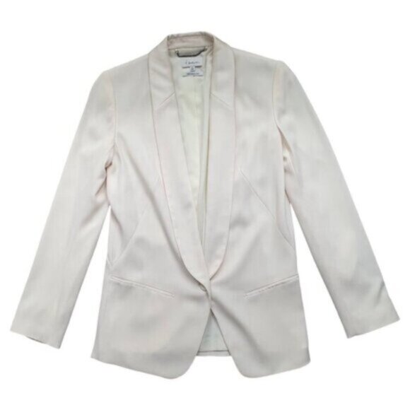 Aritzia Babaton Blazer Structured Jacket Single Button Shoulder pads Ivory 0 - Picture 3 of 16